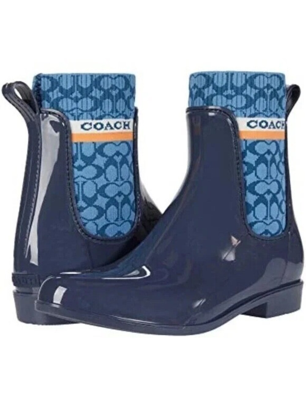 Coach Rivington Rain Ankle Boots Waterproof Bootie Ombre Blue 8 NEW
